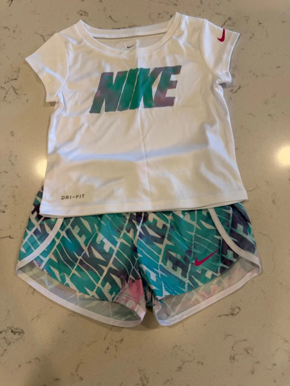Athletic Bundle:(4) 2T Nike Girls Dri-FIT Tee & Shorts Sets